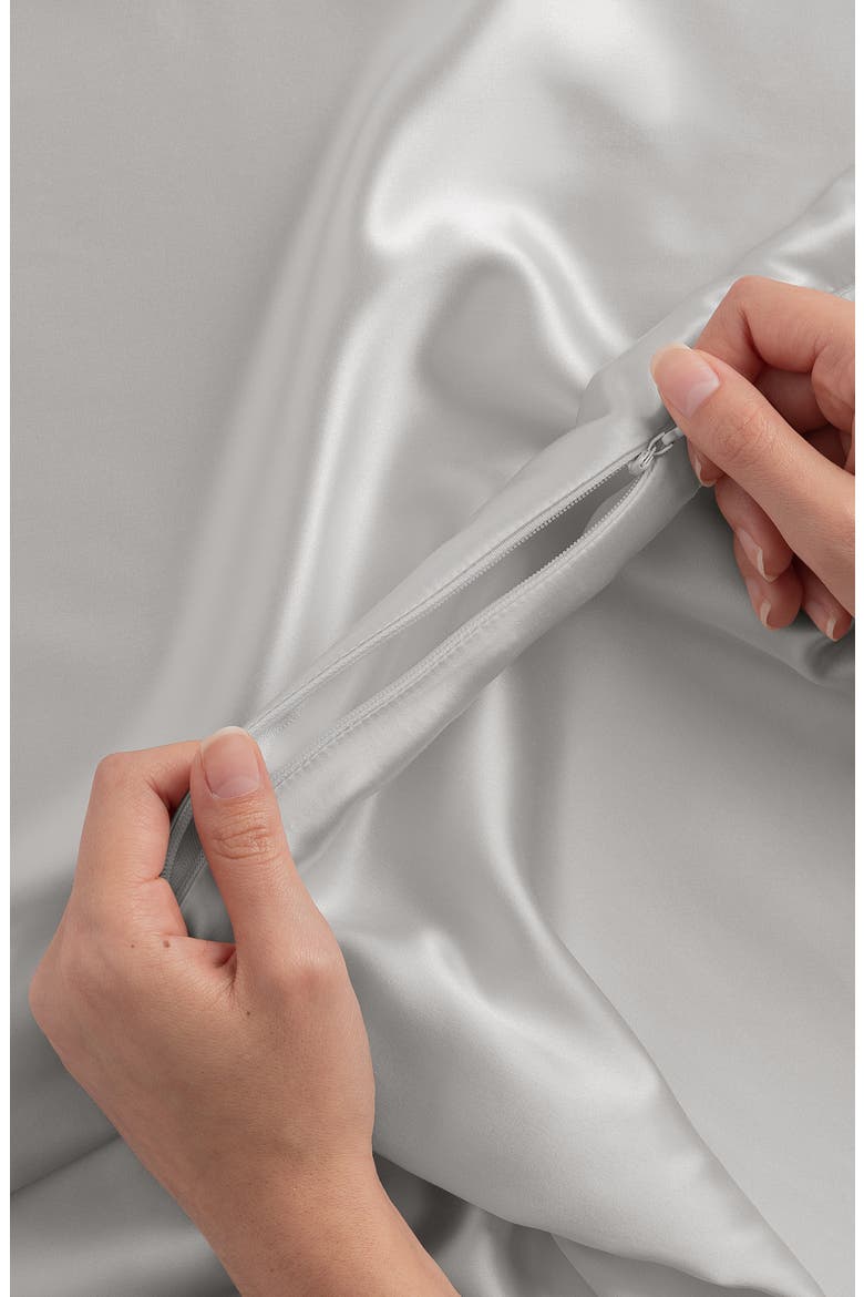 Mulberry Silk Pillowcase, Alternate, color, SILVER