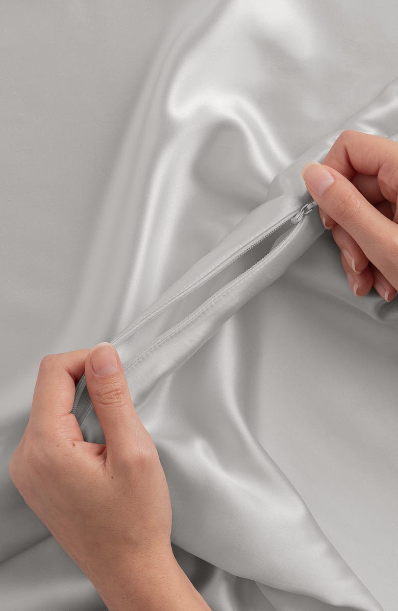 HOMESPUN Mulberry Silk Pillowcase, Alternate, color, Silver