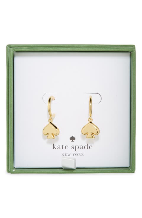spade huggie hoop earrings