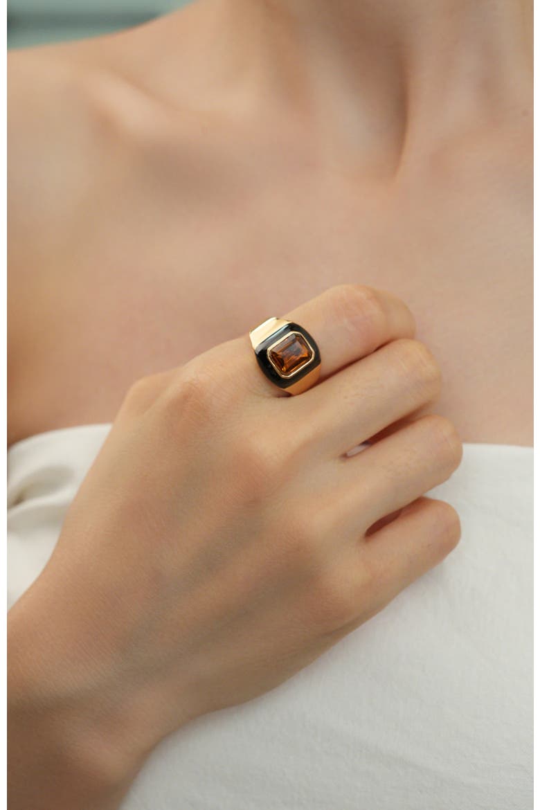 Roman Night Ring, Alternate, color, Brown & Gold