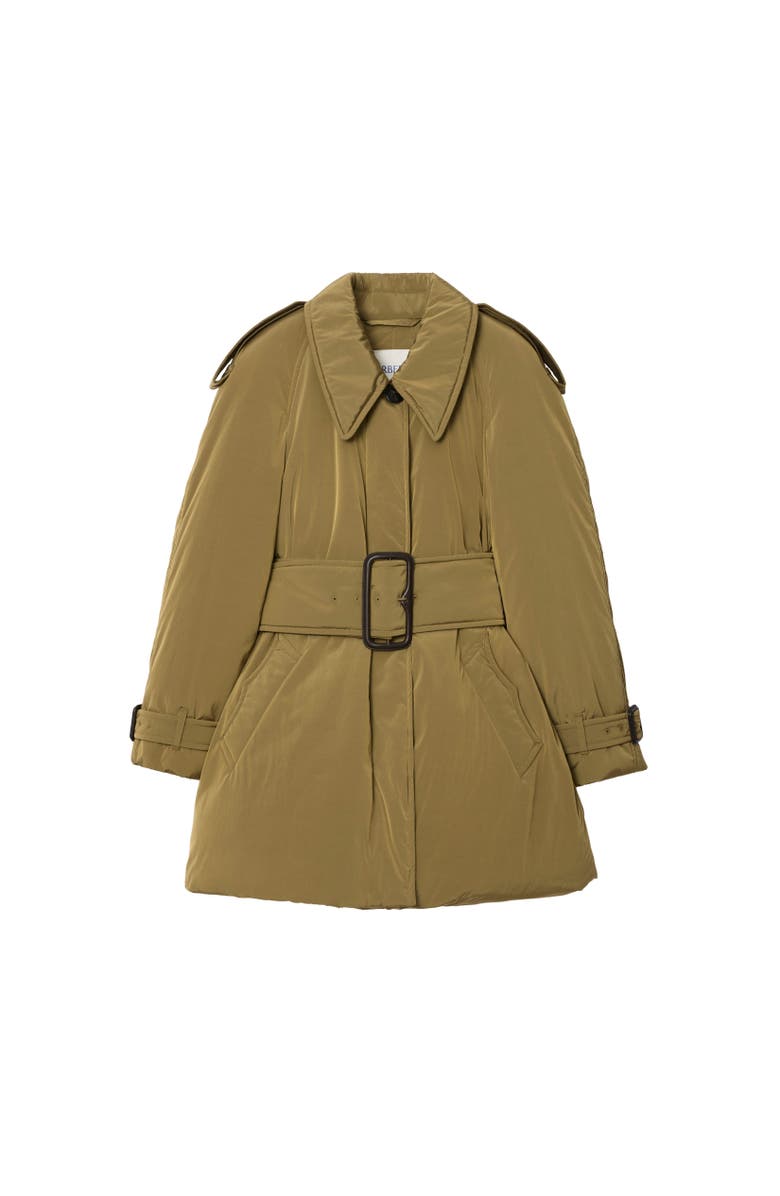 Burberry Belted Berryhill Padded Car Coat, Alternate, color, Willow Brown