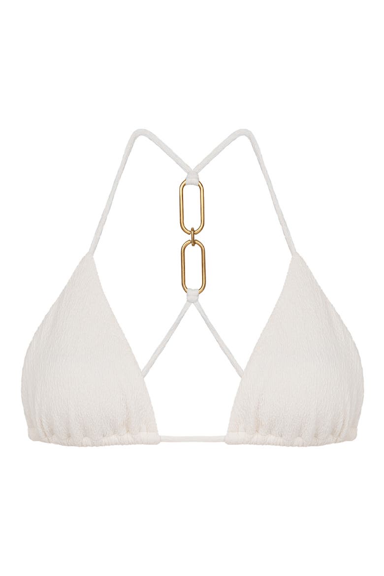 Jo T-Back Triangle Bikini Top, Alternate, color, WHITE