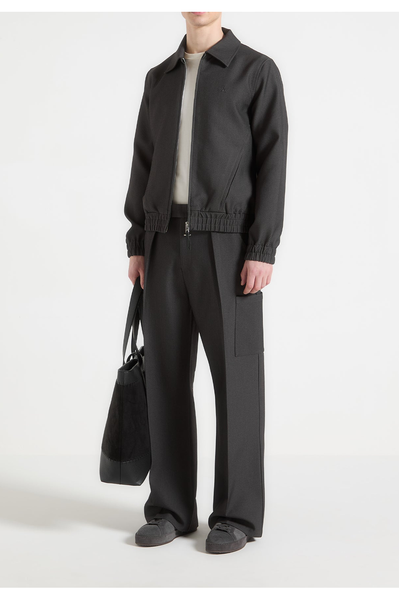 Luca Wide Leg Trousers With Pleat Pocket Detail, Main, color, Grey