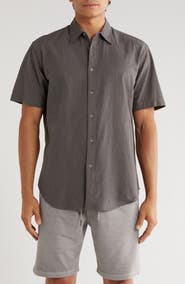 Coastaoro Aarav Short Sleeve Linen Blend Button-Up Shirt