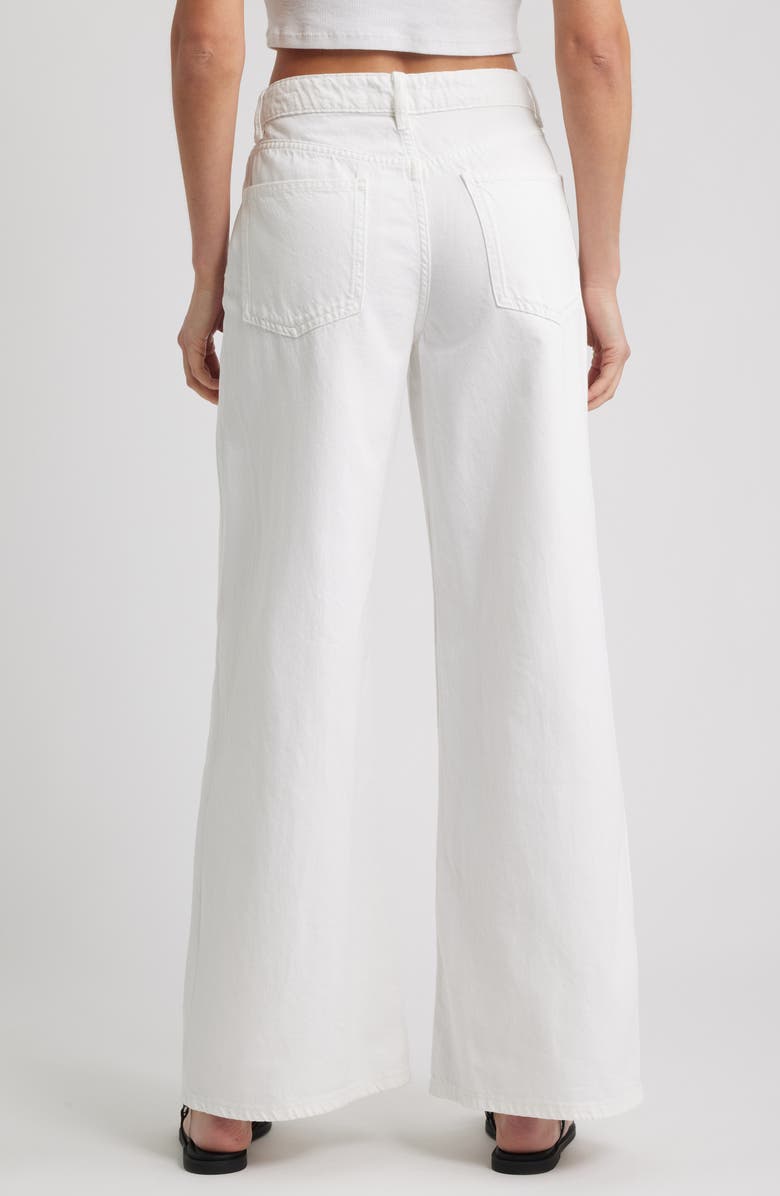 MANGO Low Rise Wide Leg Jeans, Alternate, color, White