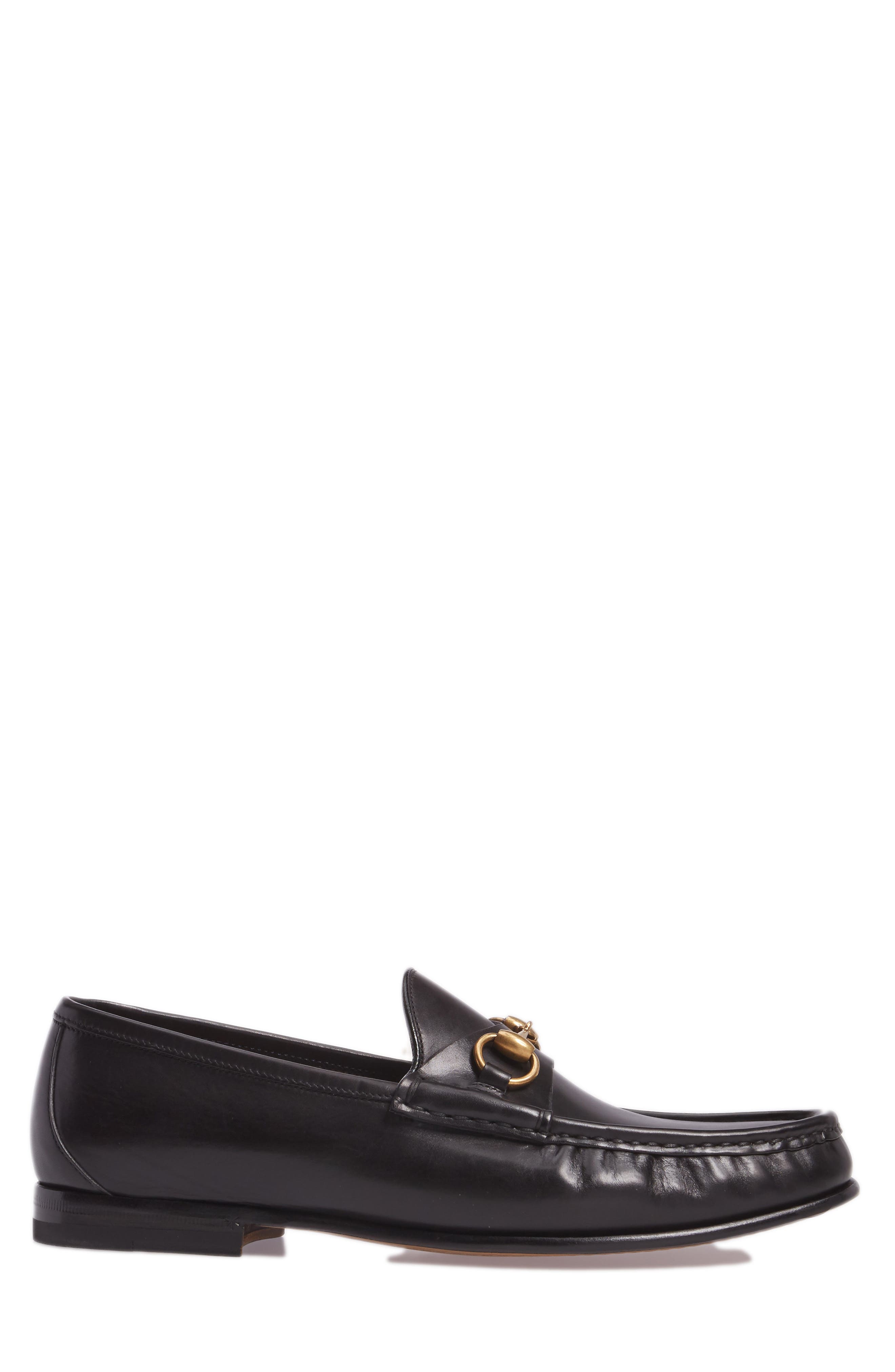 Gucci 'Roos' Bit Loafer, Alternate, color, Black Leather
