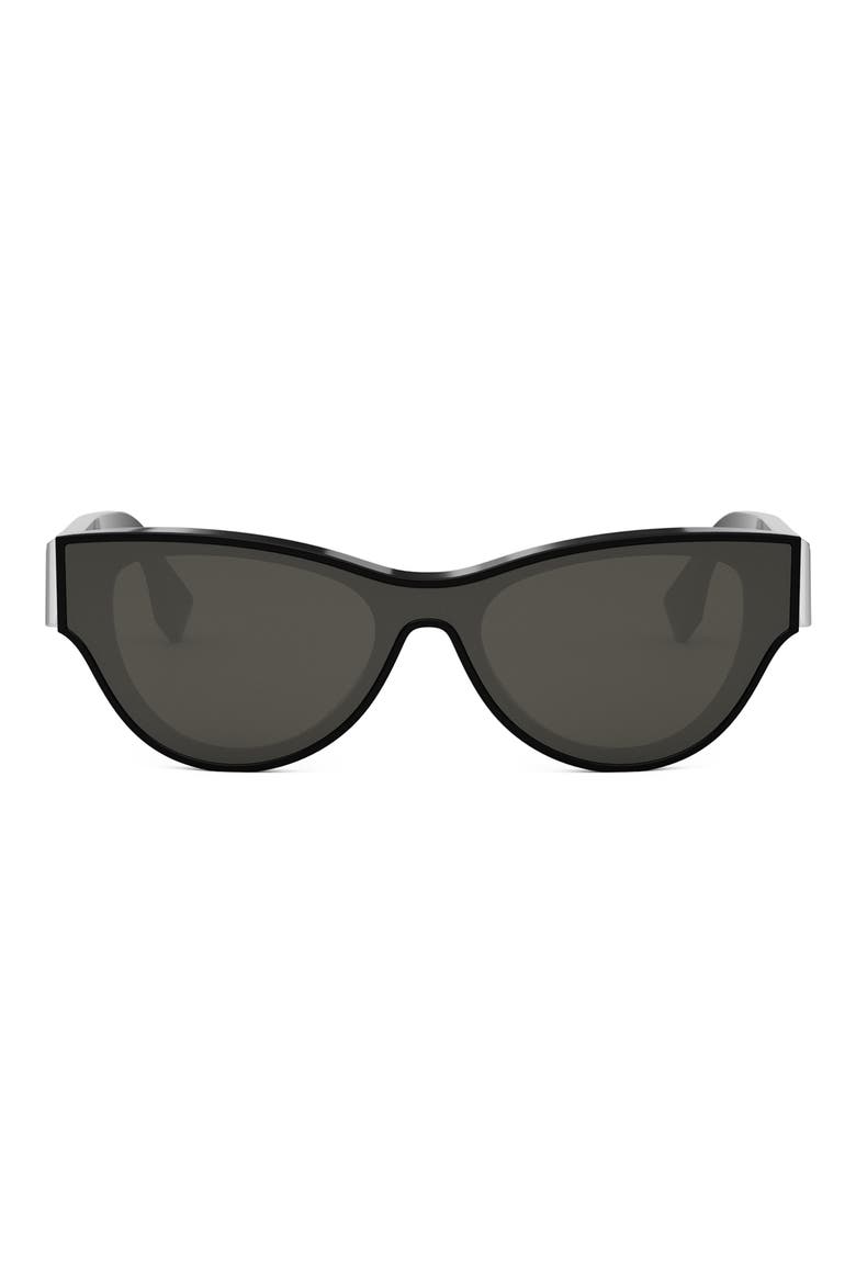'Fendi First 53mm Cat Eye Sunglasses, Main, color, SHINY BLACK / SMOKE