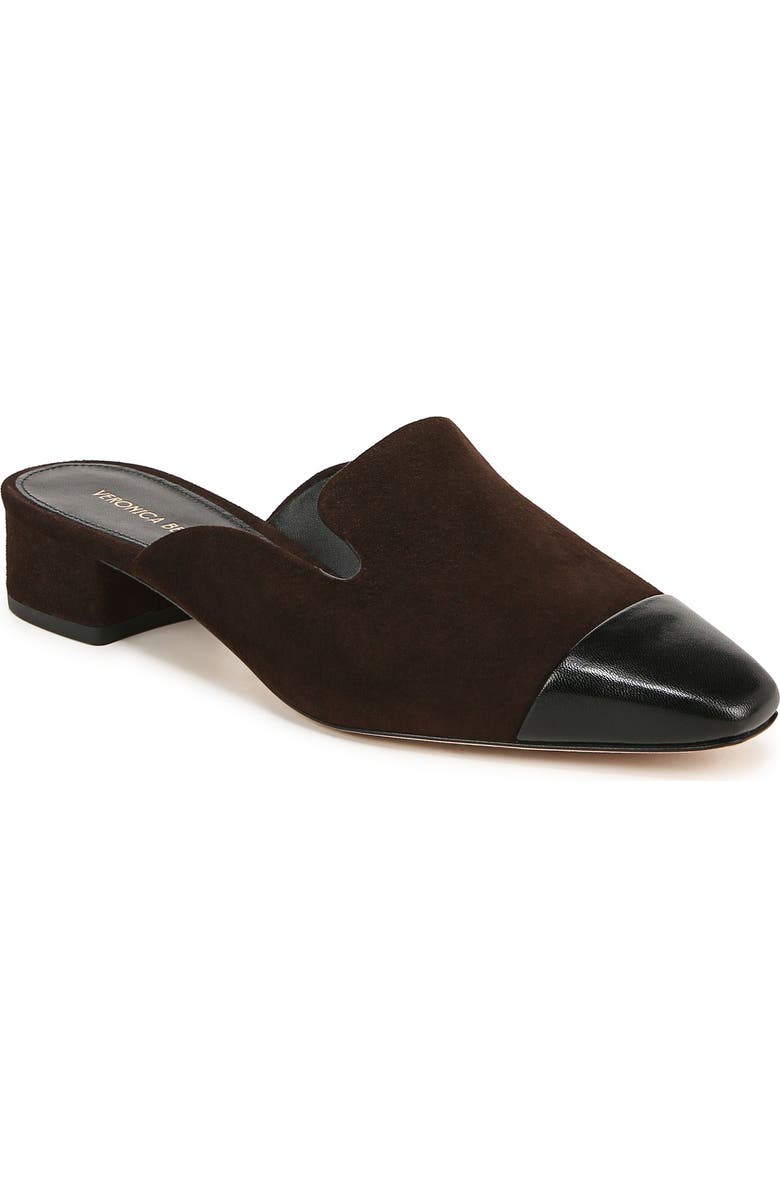 Veronica Beard Cecile Cap Toe Mule, Main, color, Espresso/ Black
