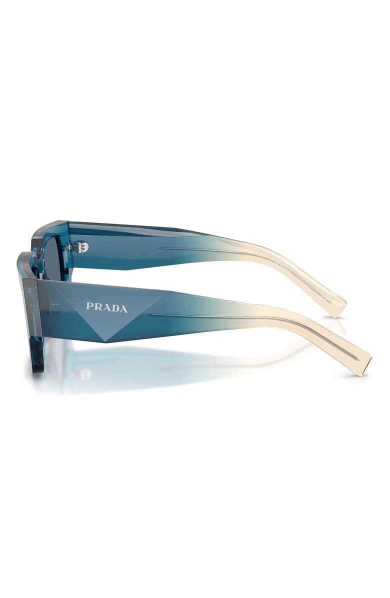 Prada 55mm Rectangular Sunglasses, Alternate, color, Blue / Dark Blue