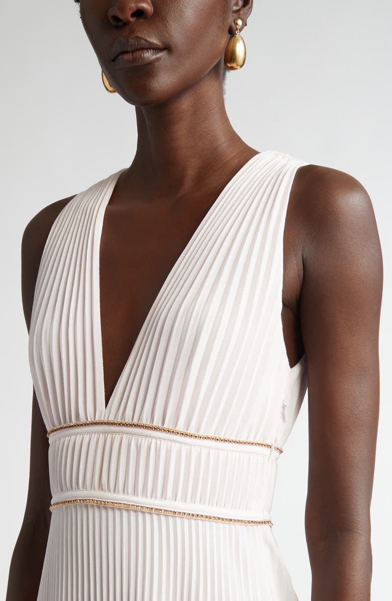 ST. JOHN Pleated Sleeveless Crepe Gown, Alternate, color, Primrose