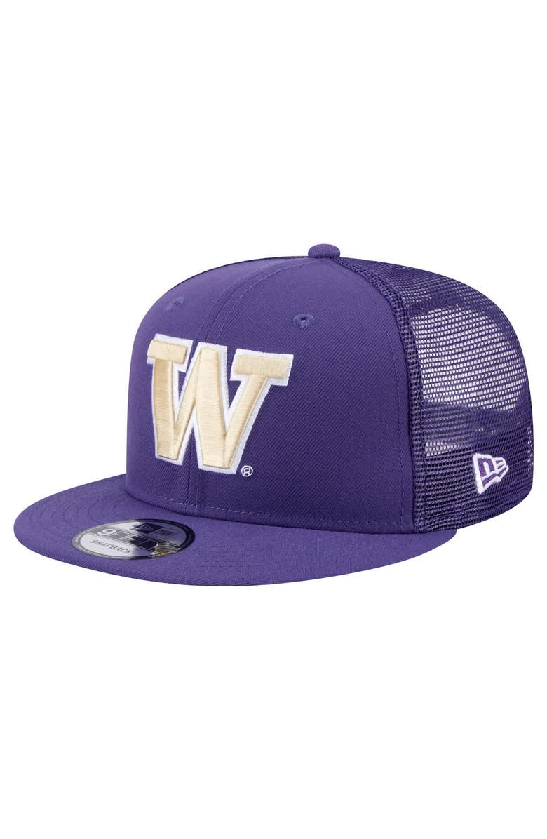 New Era Men's New Era Purple Washington Huskies 9FIFTY Trucker Snapback Hat, Main, color, Purple