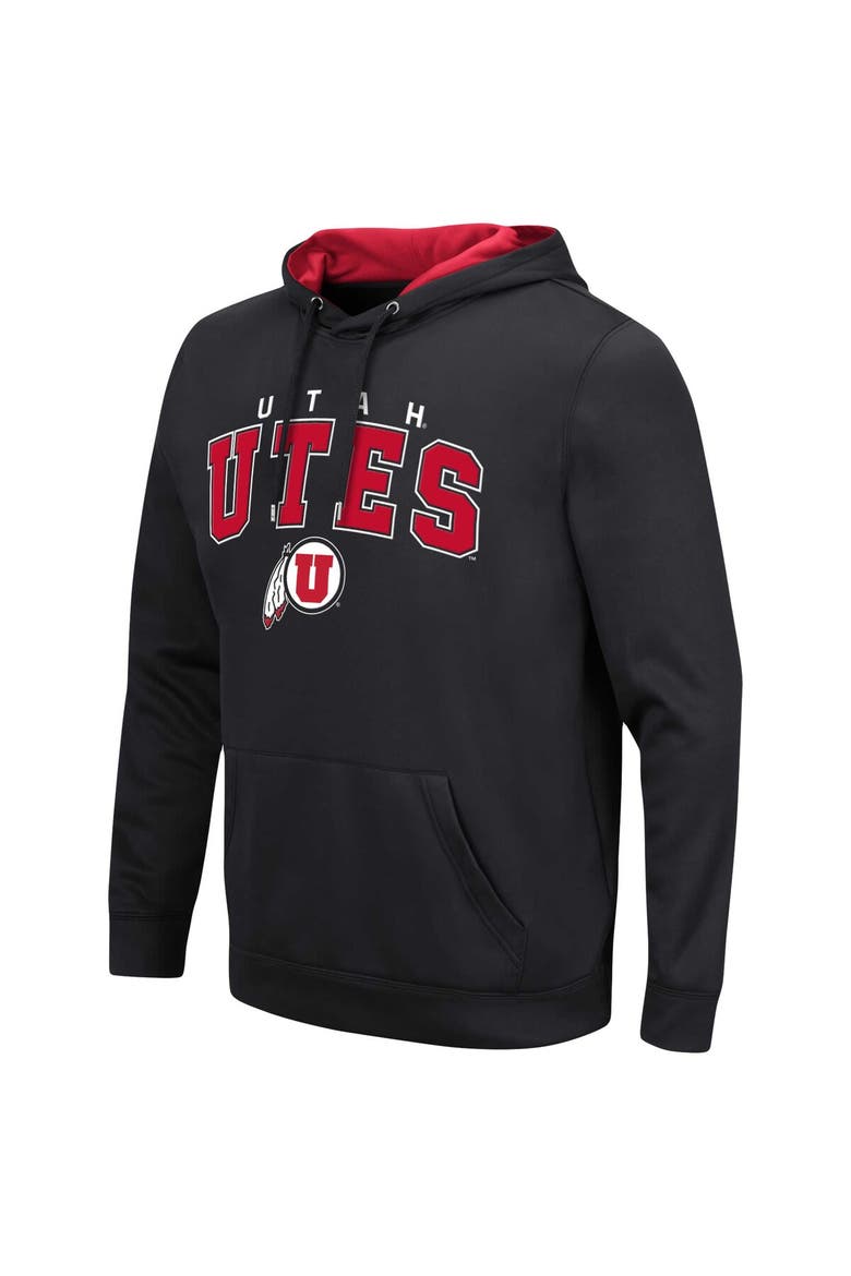 Men's Colosseum Black Utah Utes Resistance Pullover Hoodie, Alternate, color, Black