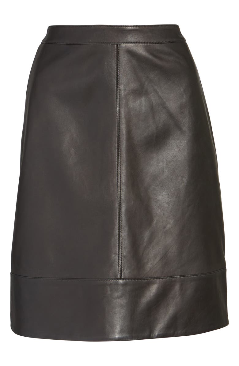 Halogen<sup>®</sup> A-Line Leather Skirt, Alternate, color, 