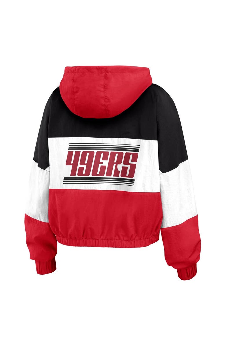 WEAR by Erin Andrews Women's WEAR by Erin Andrews Scarlet San Francisco 49ers Color Block Full-Zip Windbreaker Jacket, Alternate, color,