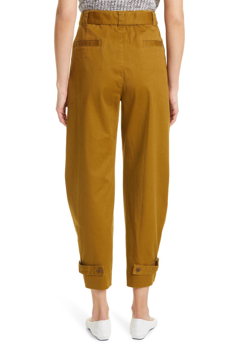 Crop Stretch Cotton Twill Pants, Alternate, color, OLIVE
