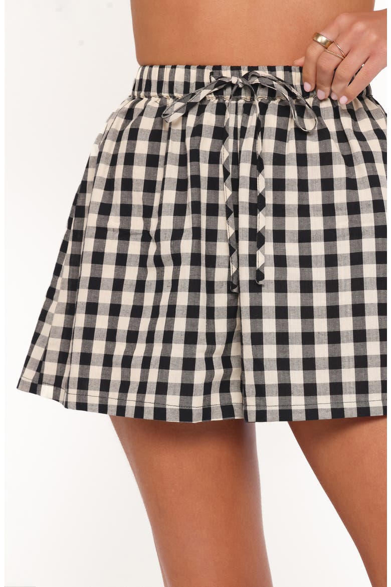 Rory Gingham Cotton Shorts, Alternate, color, BLACK GINGHAM