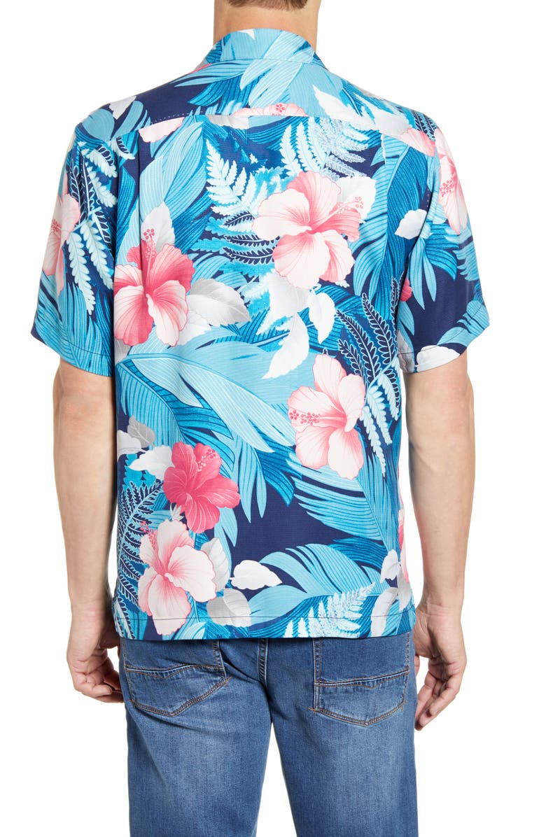 Tommy Bahama Hibiscus Hues Silk Shirt, Alternate, color,