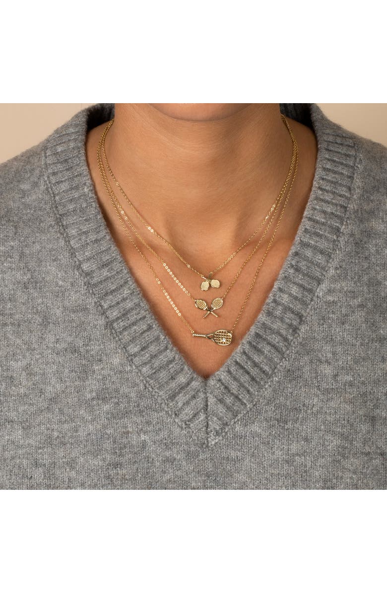BY ADINA EDEN Solid Double Tennis Racket Pendant Necklace, Alternate, color,