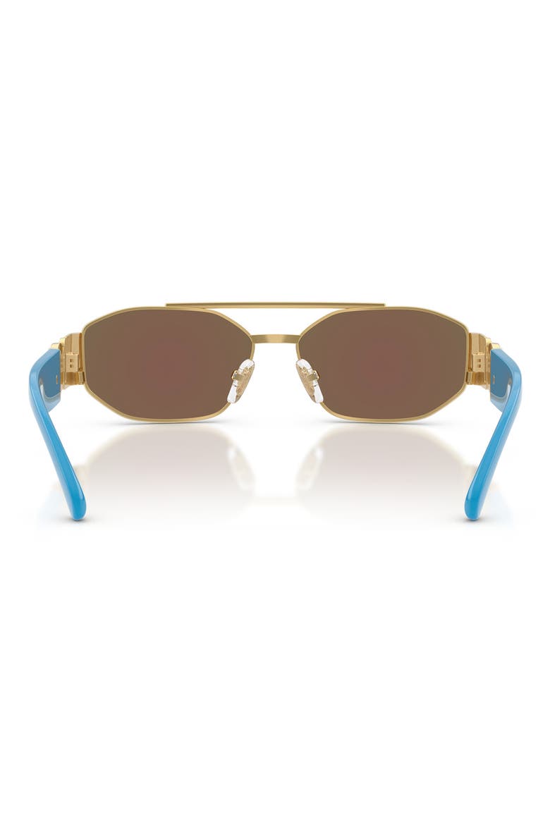 Kids' 50mm Rectangular Sunglasses, Alternate, color, GOLD / LIGHT GREEN MIRROR BLUE