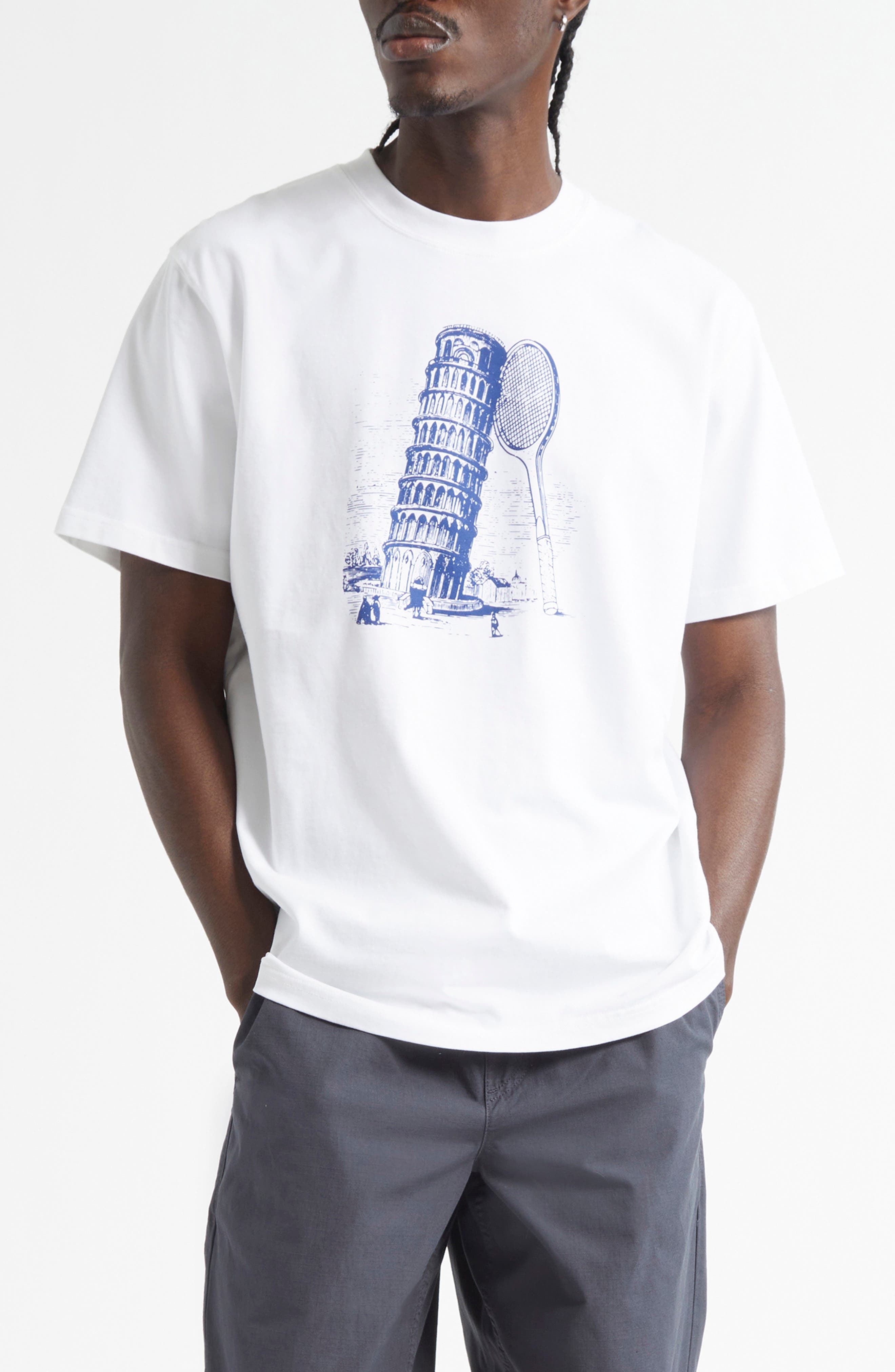 PALMES Towers Graphic T-Shirt in White 