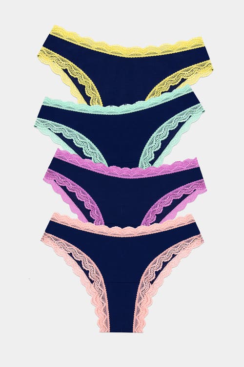 Stripe & Stare Brazilian Four Pack In Blue