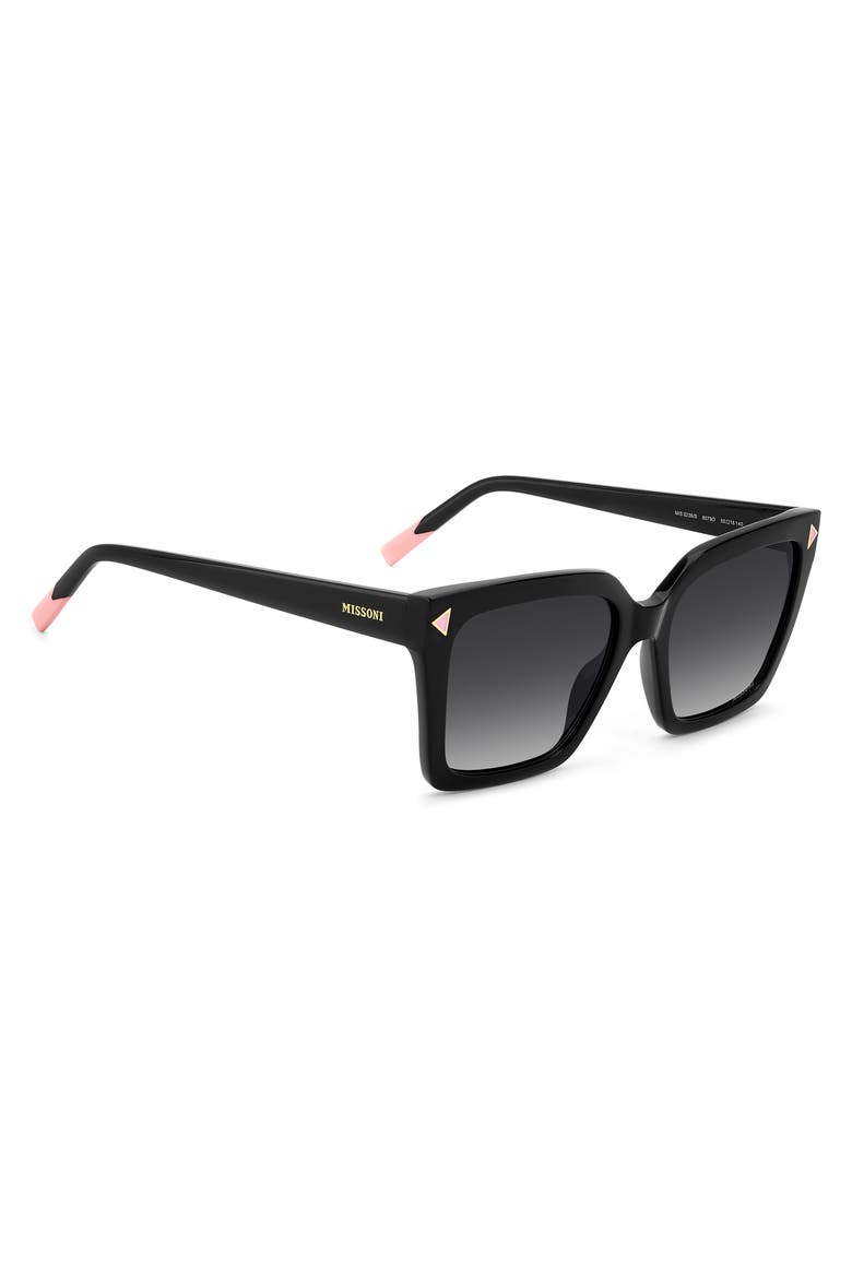 55mm Gradient Square Sunglasses, Alternate, color, BLACK/ DARK GREY