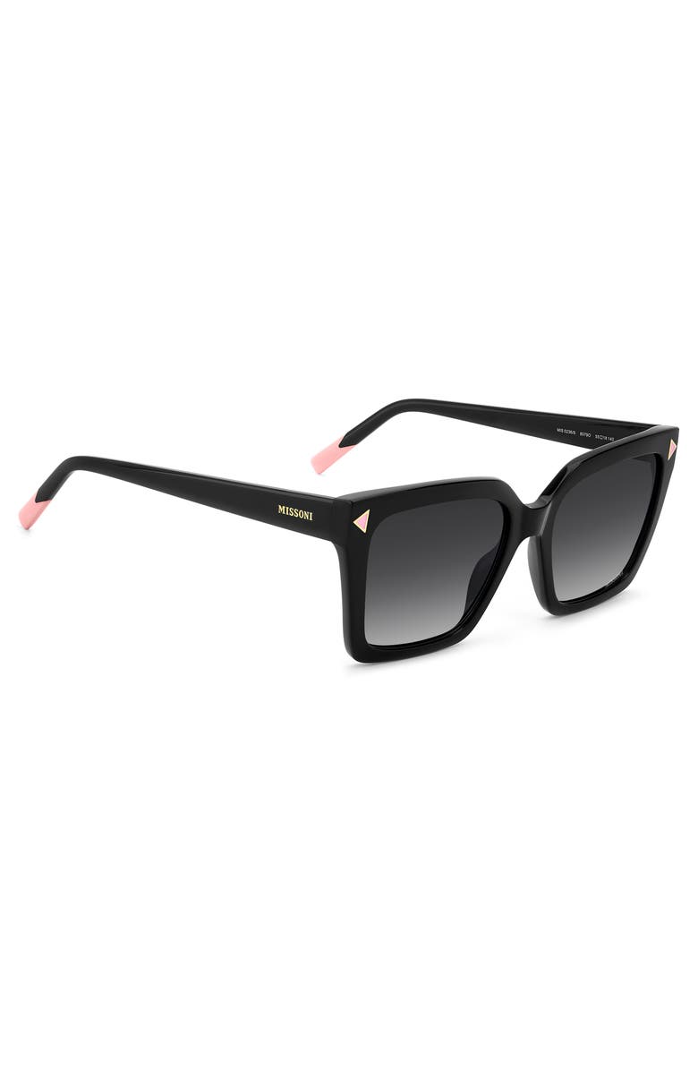 Missoni 55mm Gradient Square Sunglasses, Alternate, color, Black/ Dark Grey
