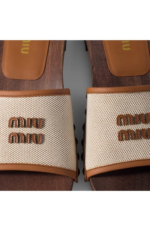 Miu Miu Canvas And Leather Studded Clog Sandals