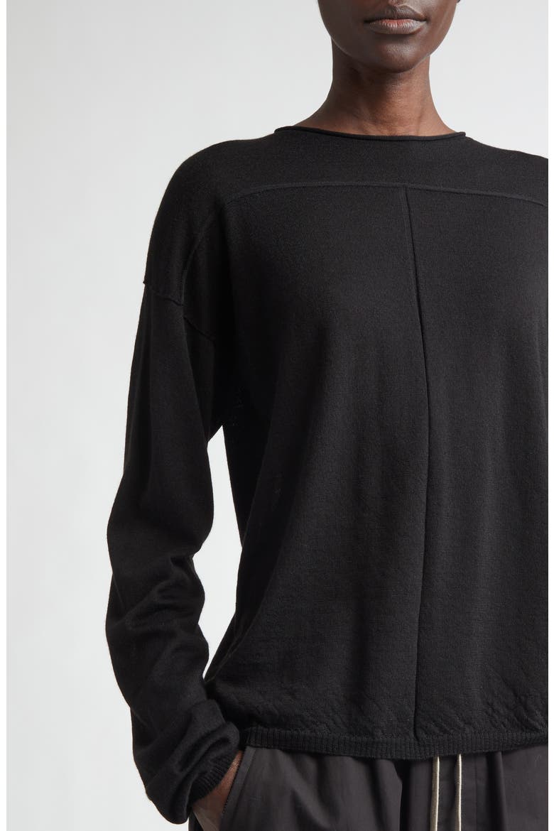 Virgin Wool Crewneck Sweater, Alternate, color, BLACK