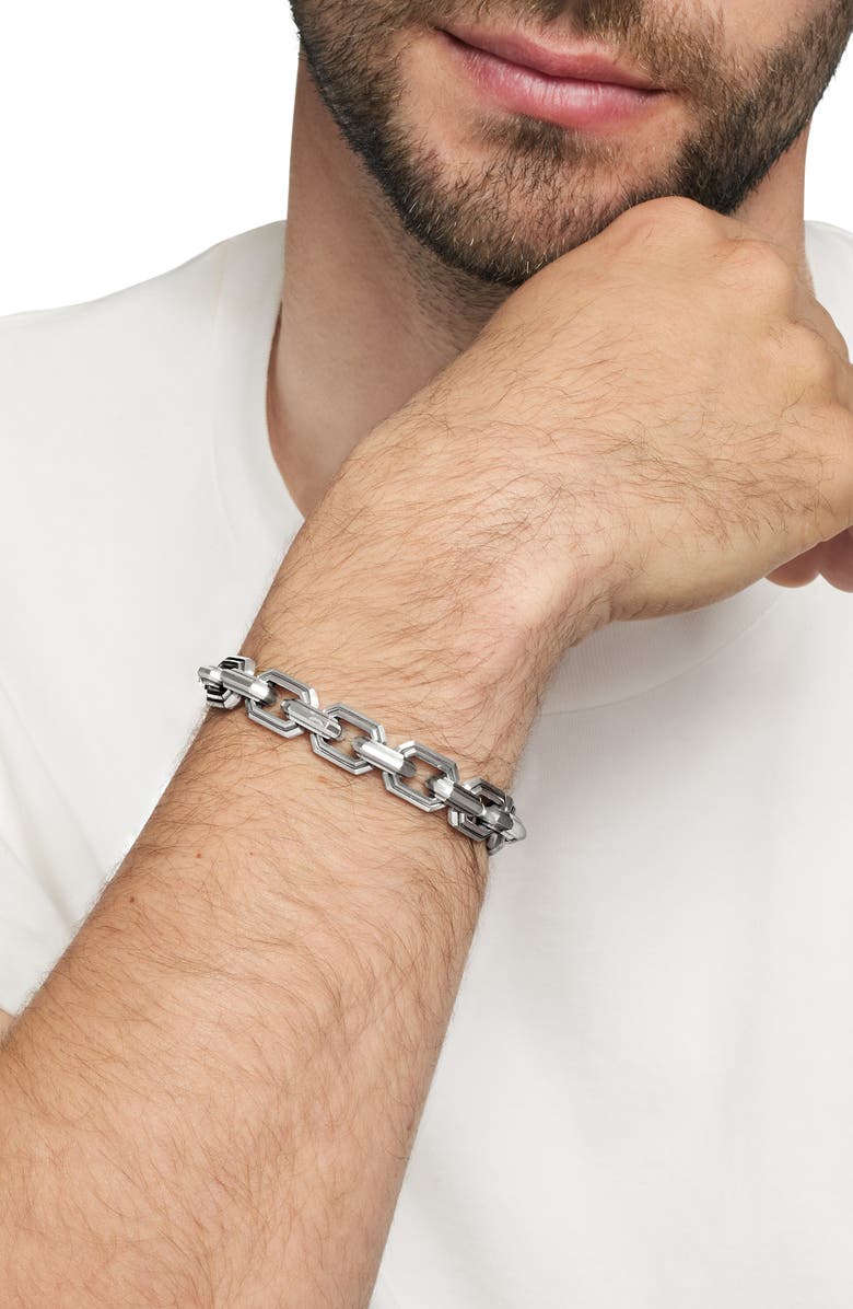 David Yurman Deco Link Bracelet in Sterling Silver, 11mm, Alternate, color, 