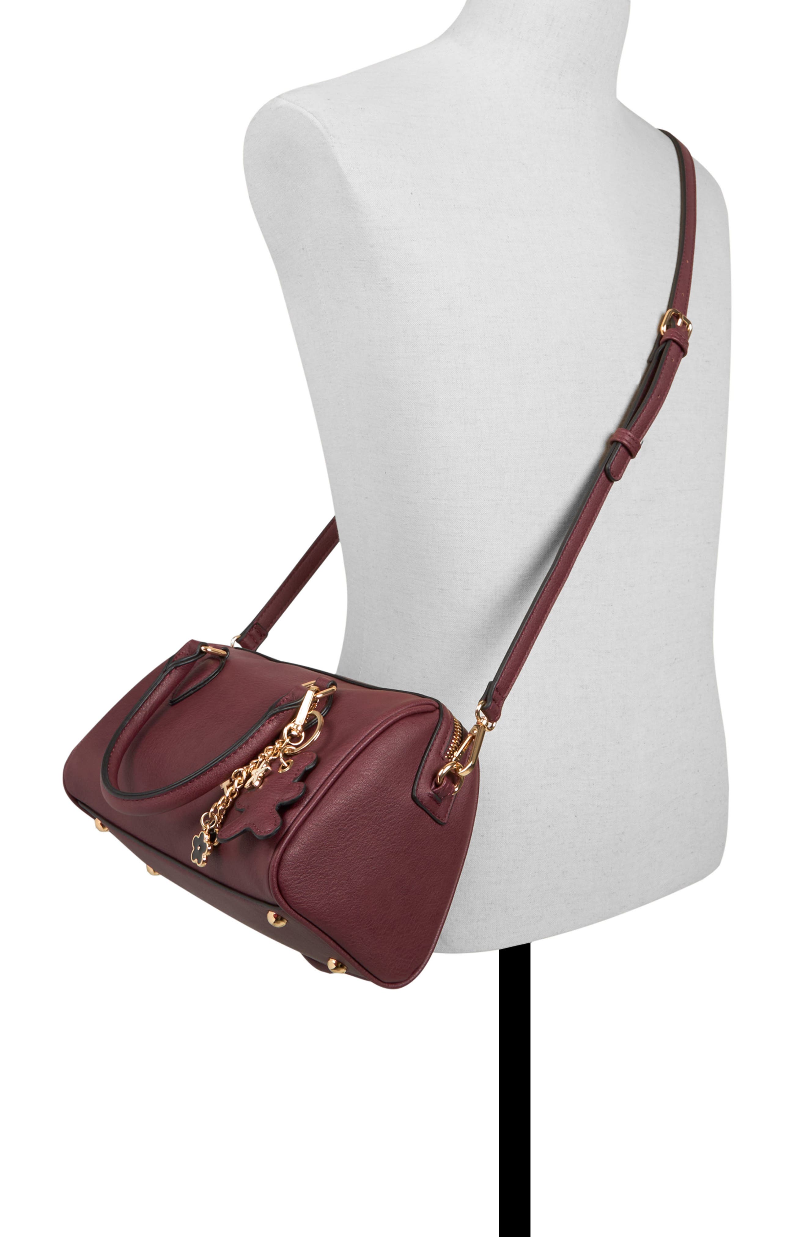 ALDO Knowsley Faux Leather Top Handle Bag, Alternate, color, Bordo