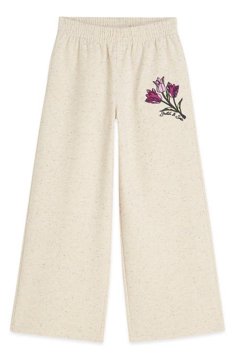 Kids' Embroidered Fleece Wide Leg Pants (Little Kid & Big Kid)