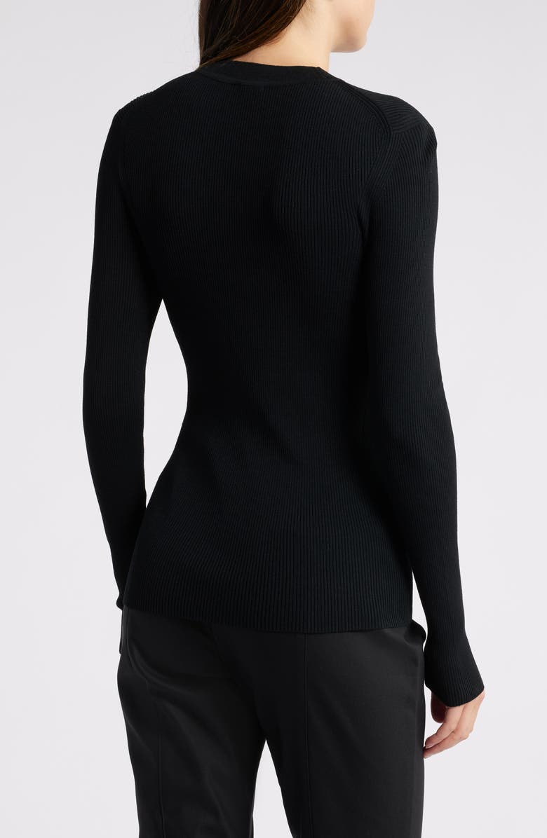 BOSS Feskiera Rib Knit Crewneck Top, Alternate, color, 
