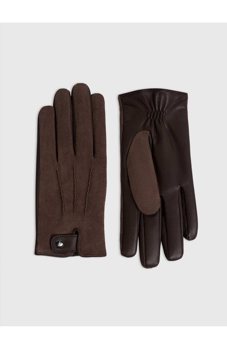 Manière De Voir Mario Suede Gloves, Main, color, Brown