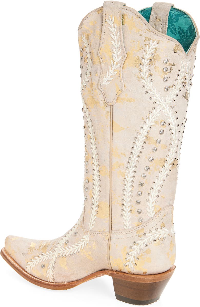 CORRAL Metallic Embroidered Western Boot, Alternate, color,