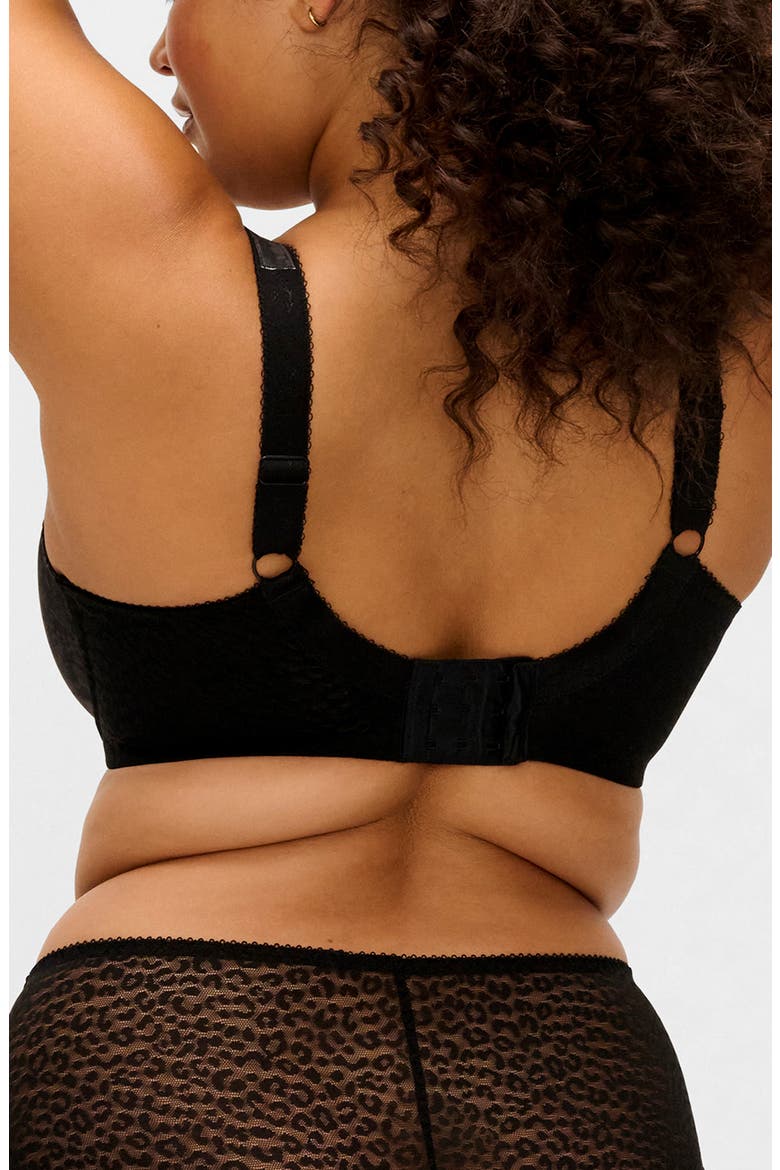 Lucie Full Figure Underwire Plunge Bra, Alternate, color, BLACK