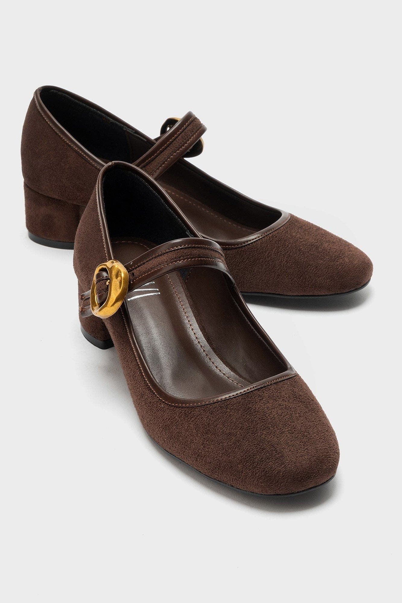 Merel Mary Jane Block Heel Shoe, Alternate, color, Brown Suede