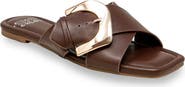 CHASE AND CHLOE Cross Strap Slide Sandal