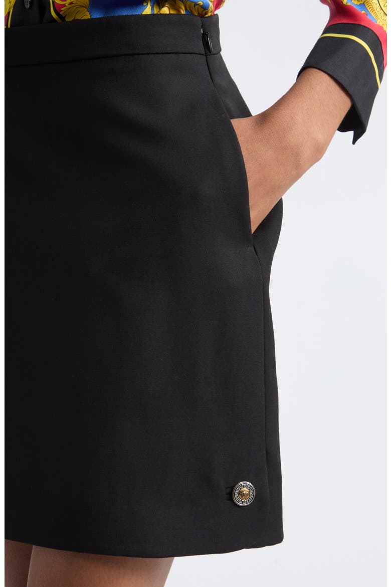 Heavyweight Wool Grain de Poude Skirt, Alternate, color, BLACK
