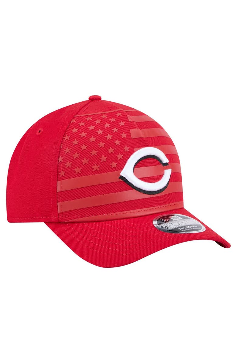 New Era Men's New Era Red Cincinnati Reds American Flag 9FORTY M-Crown A-Frame Adjustable Hat, Alternate, color, Red