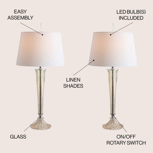 Jonathan Y Caterina 32" Glass Led Table Lamp, Champagne In Champagne
