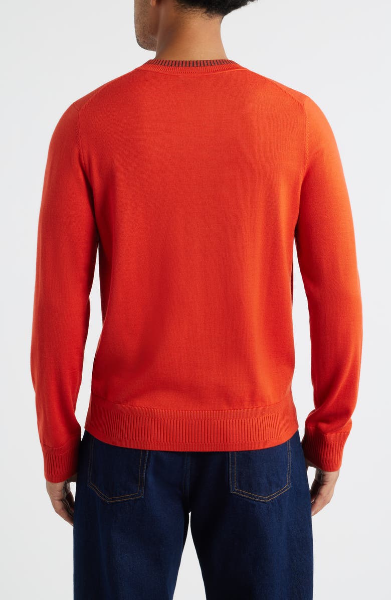 PS Paul Smith Merino Wool Crewneck Sweater, Alternate, color, Coral Red