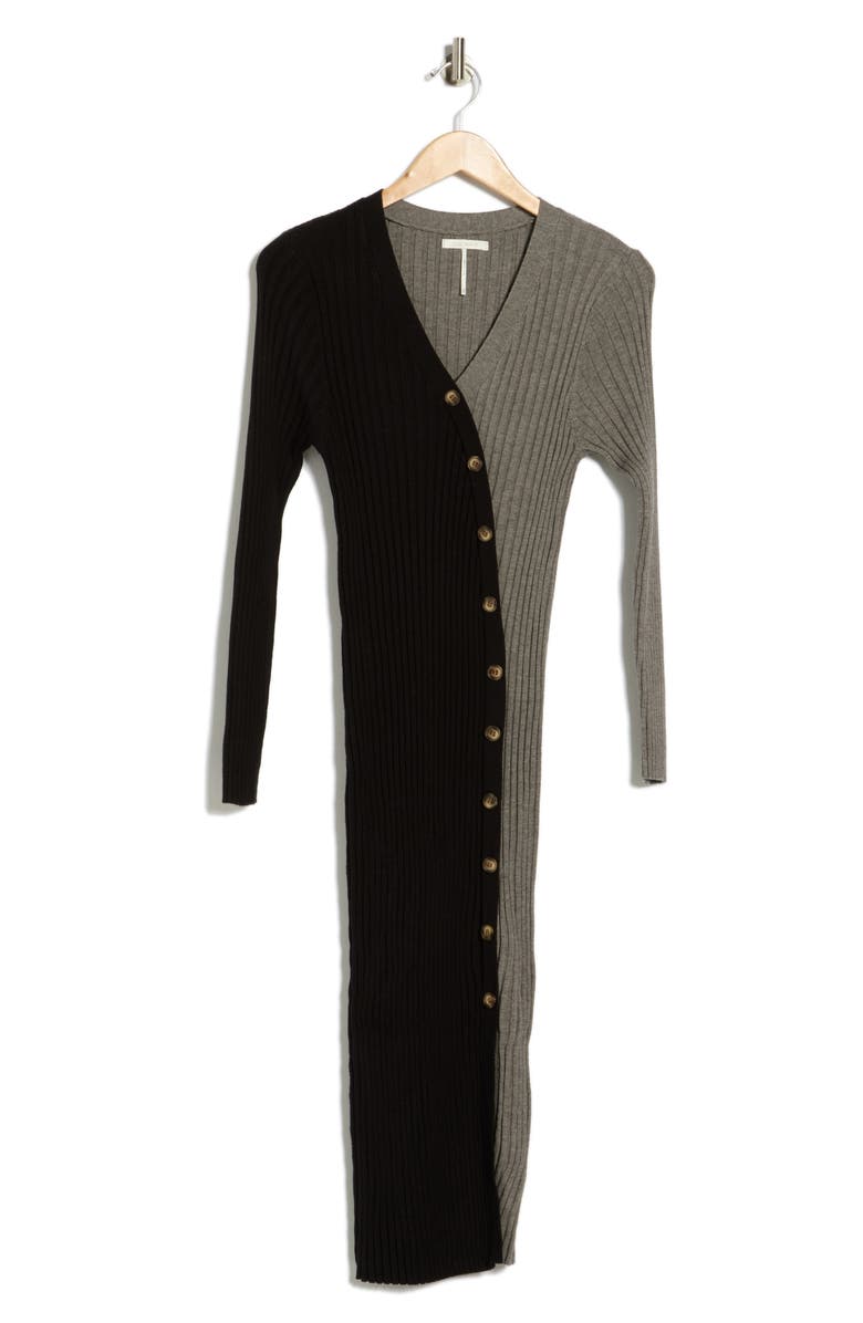 STITCHDROP The Judge Colorblock Long Sleeve Sweater Dress, Alternate, color, Black