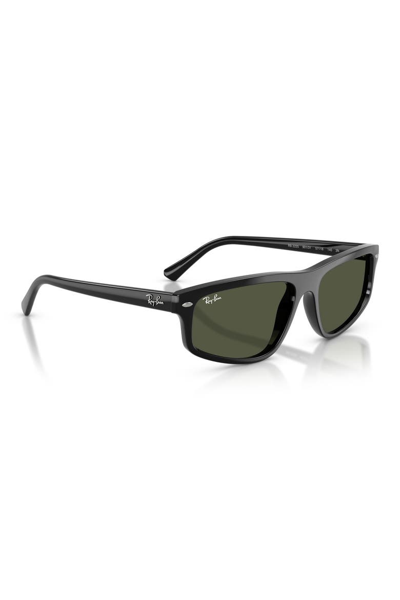 59mm Irregular Sunglasses, Alternate, color, BLACK / GREEN