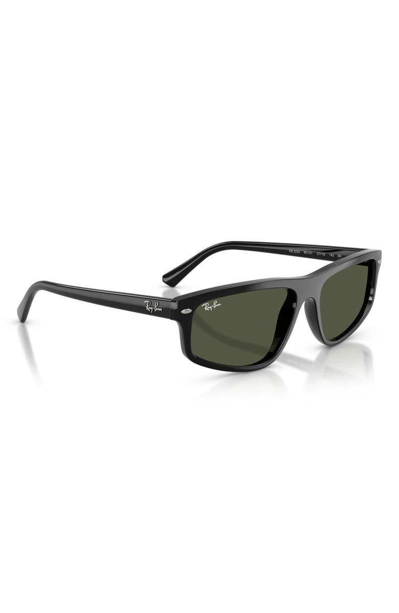 Ray-Ban 59mm Irregular Sunglasses, Alternate, color, Black / Green