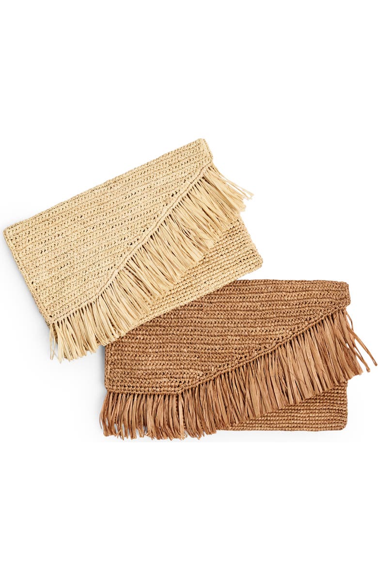 Vitamin A<sup>®</sup> Paloma Raffia Clutch, Alternate, color, Natural