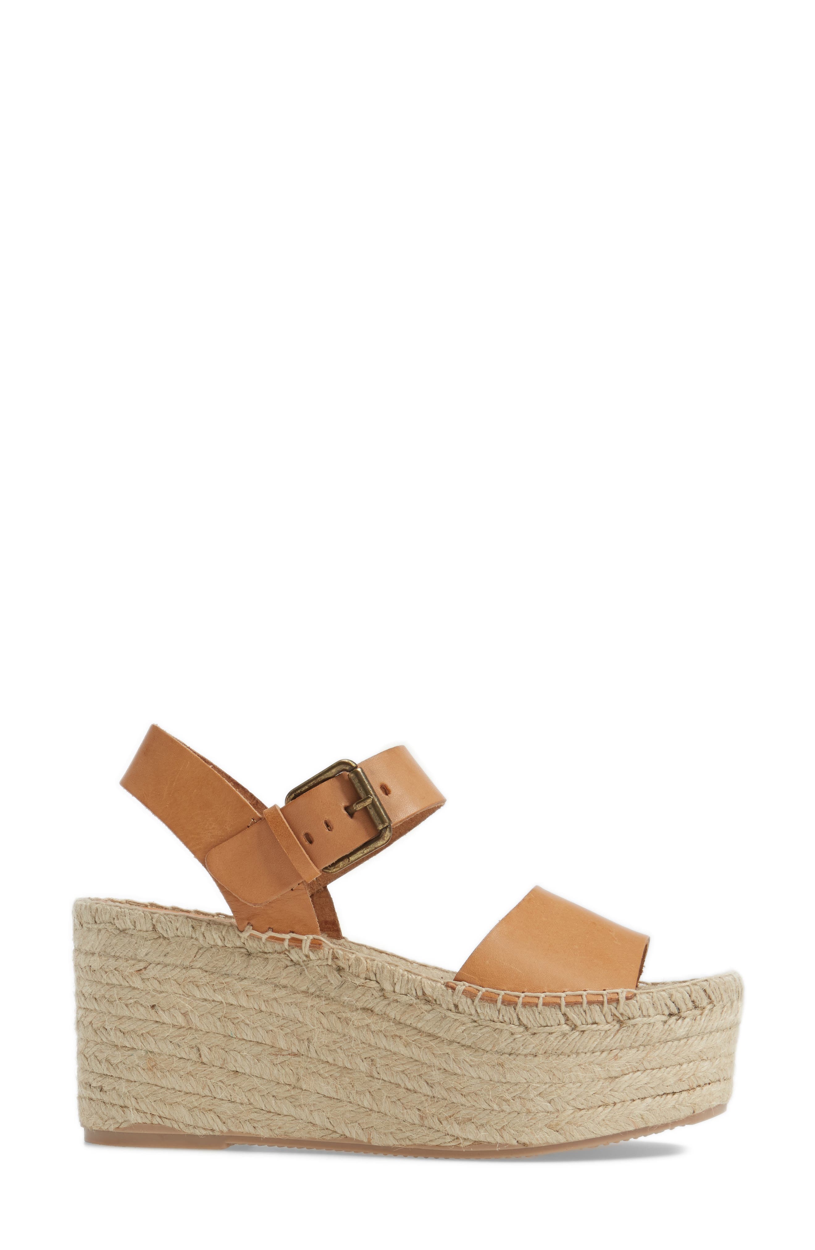 Platform Wedge Sandal, Alternate, color, NUDE LEATHER