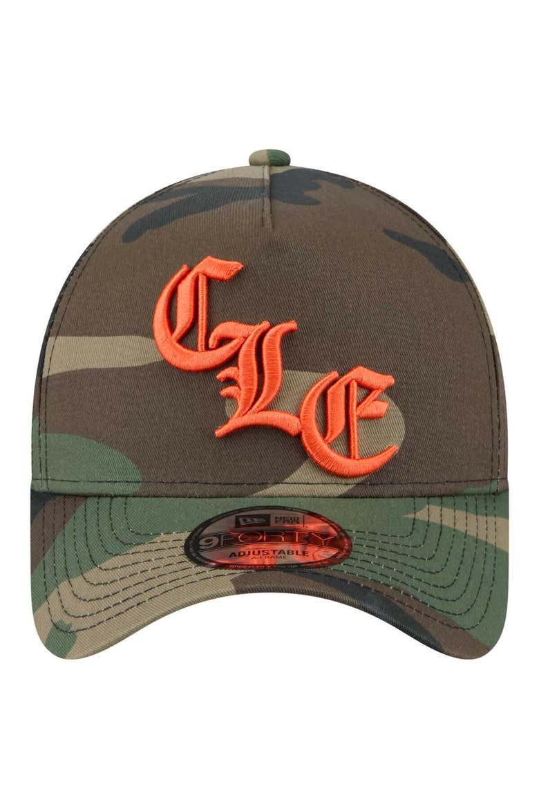 Men's New Era Camo Cleveland Browns Mystic Camo A-Frame 9FORTY Adjustable Hat, Alternate, color, Camo