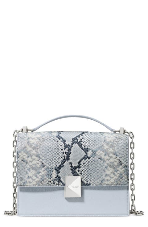 deco mixed media convertible leather crossbody bag