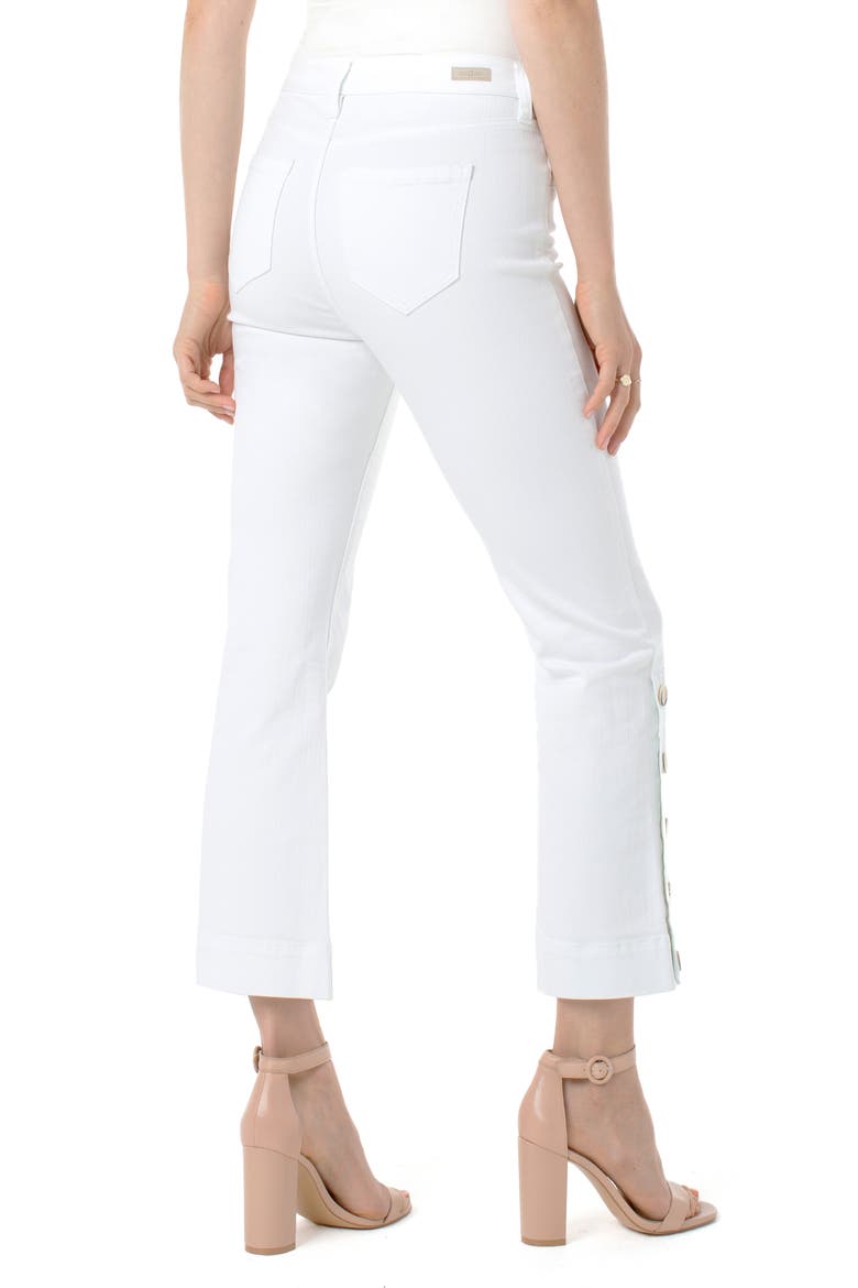 High Waist Button Hem Kick Flare Jeans, Alternate, color, BRIGHT WHITE
